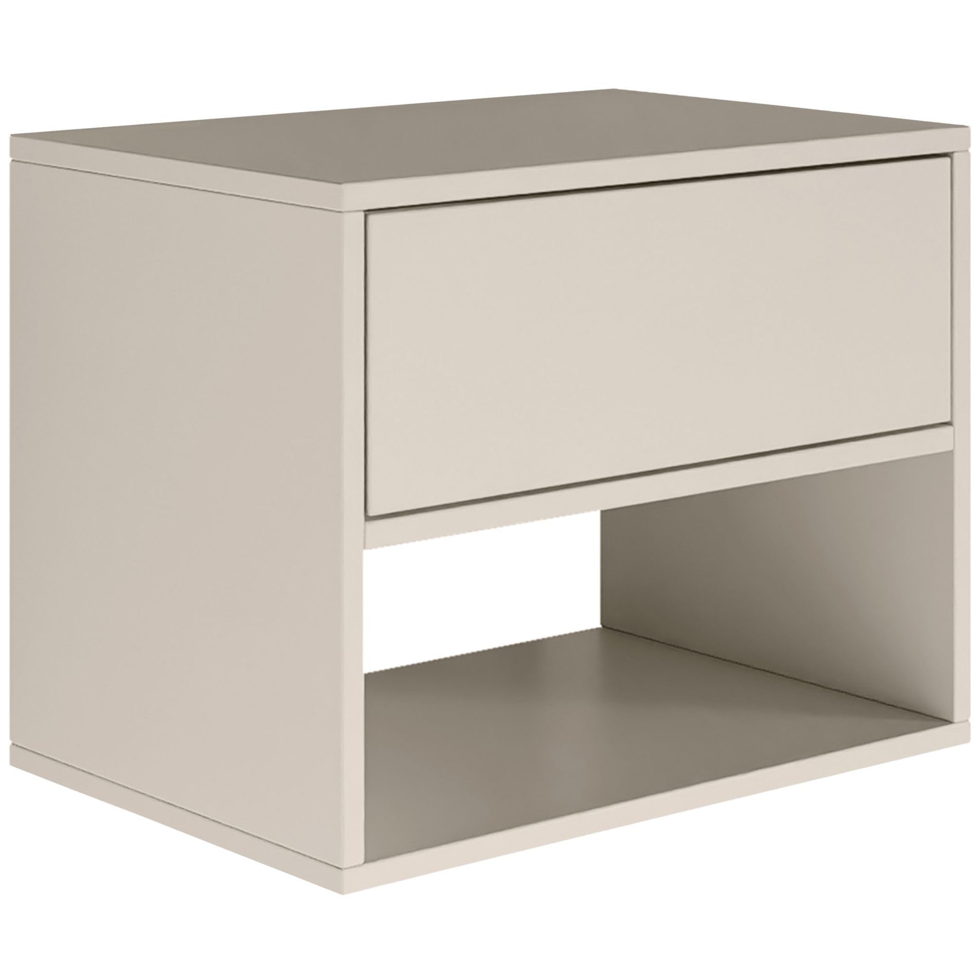 Selsey Comodino Sospeso Framme 50 cm Minimalista per Camera da Letto in Kaschmir Mensola con Cassetto Spazioso Sistema Push to Open Venature Naturali Uniche
