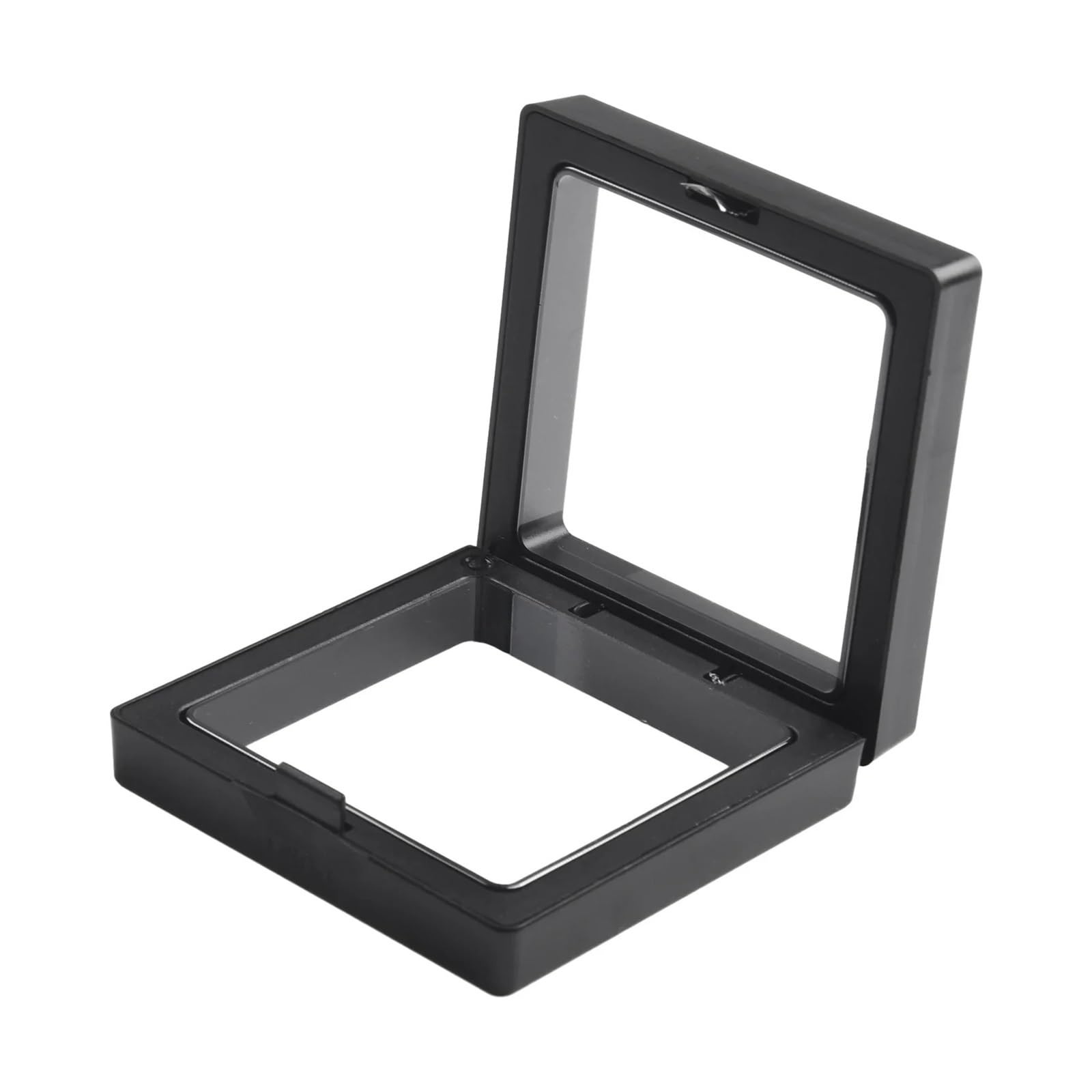 Cornici Galleggianti per Esposizione 5/10 Pezzi 3D Floating Frame Holder Stand Box Clear Jewelry Ring Coin Display Case Coin Jewelry Hanging Transparent Packaging Box(White 5PCS)