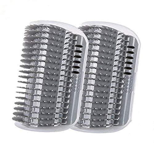 DIYLOTA 2 PCS Cat Self Groomer with Catnip, Dog Cat Corner Groomer,Wall Corner Massage Comb,Grooming Brush, Perfect Massager Tool for Long & Short Fur Cats/Dogs/Horses