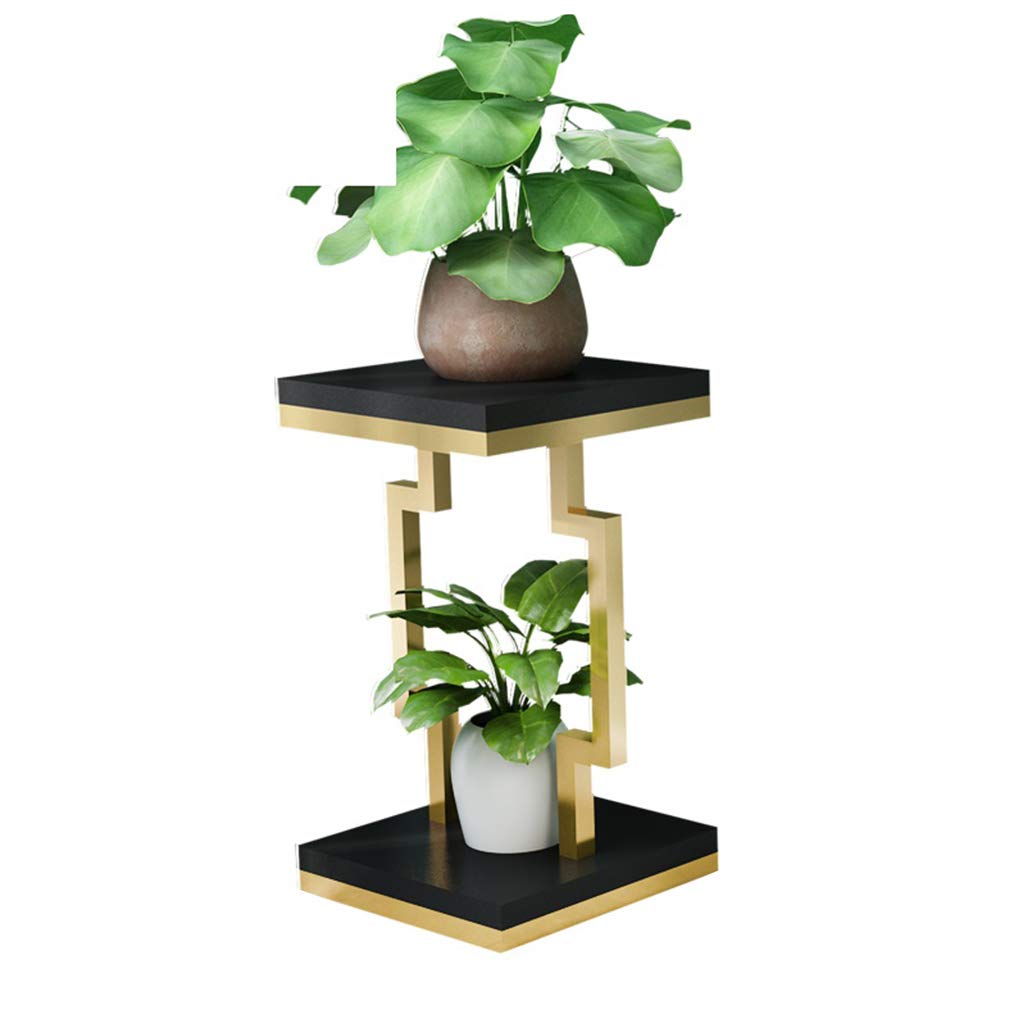 DQKHGFCAPG Floor-standing Metal Plant Pot Stand, Plant Display Stand for Indoor /622(Gold Frame Blackboard,50CM)