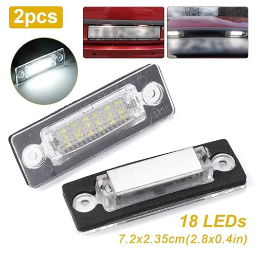 Luz placa matrícula de 18 LEDs alta luminosidad 12V para Volkswagen Passat y Golf 2 piezas 3
