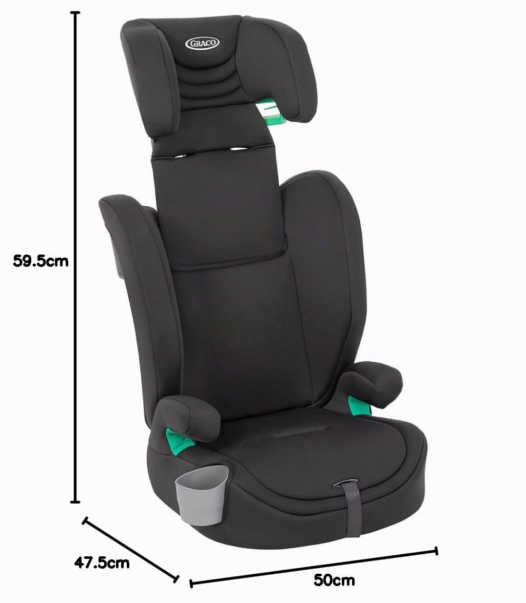 Graco Eldura R129 Mitwachsender Kindersitz 76-150 cm Schwarz Midnight Vorwärtsgerichteter Autositz Seitenaufprallschutz