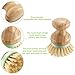 4 Pieces Bamboo Dish Brush with Holders Bamboo Scrub Brush Round Mini Scrub Brush Stiff Bristles Pot Brushes for Wash Dishes, Pots, Pans, Vegetables, Kitchen Sink, Bathroom (Green,Classic Style)