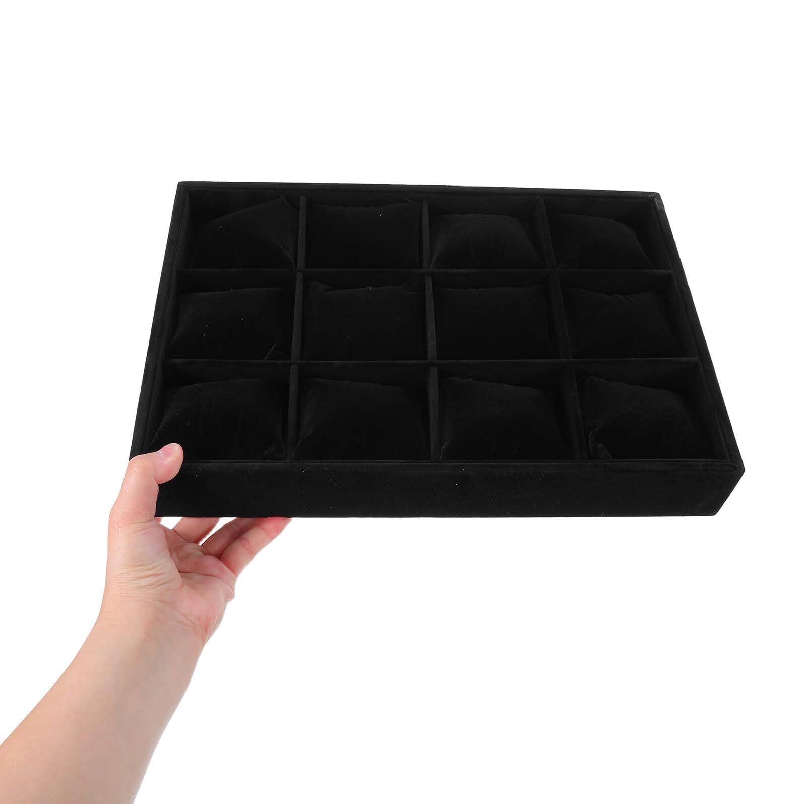 Levemolo 2 Szt. Szt Organizer Biżuterię z Przegródkami Stosowalna Taca Do Przechowywania Bransoletek i Zegarków Aksamitny Organizer Do Szuflad i Stołu Mała Taca Naszyjniki