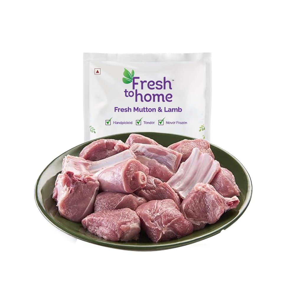 FreshToHome Premium Tender Lamb Small CurryCut | 480g-500g Pack | Fresh | Never Frozen-image-35
