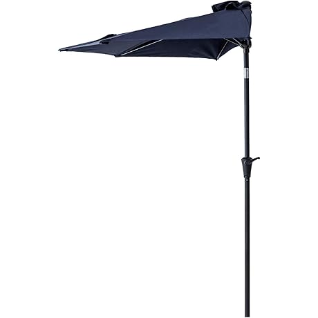 FLAME&SHADE Half Round Outdoor Market Patio Umbrella