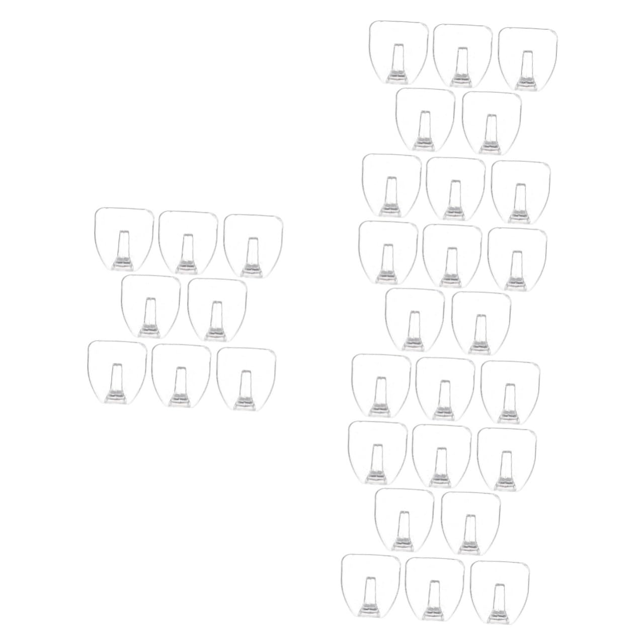 UKCOCO 32piezas Ganchos Adhesivos Transparentes Para Colgar Pared Ganchos Resistentes Para Baño y Cocina Instalación Fácil Sin Daños Para Toallas y Accesorios Del Hogar