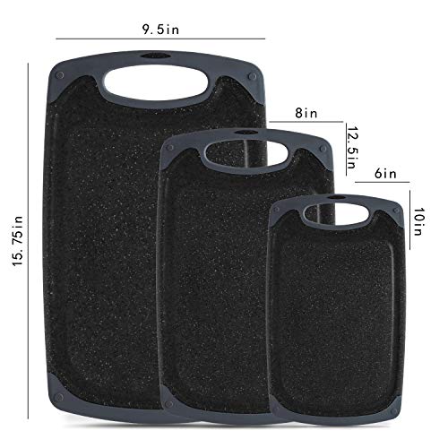 image for MIUGO Cutting Board Set for Kitchen, BPA-free, Non-porous Juice Groove