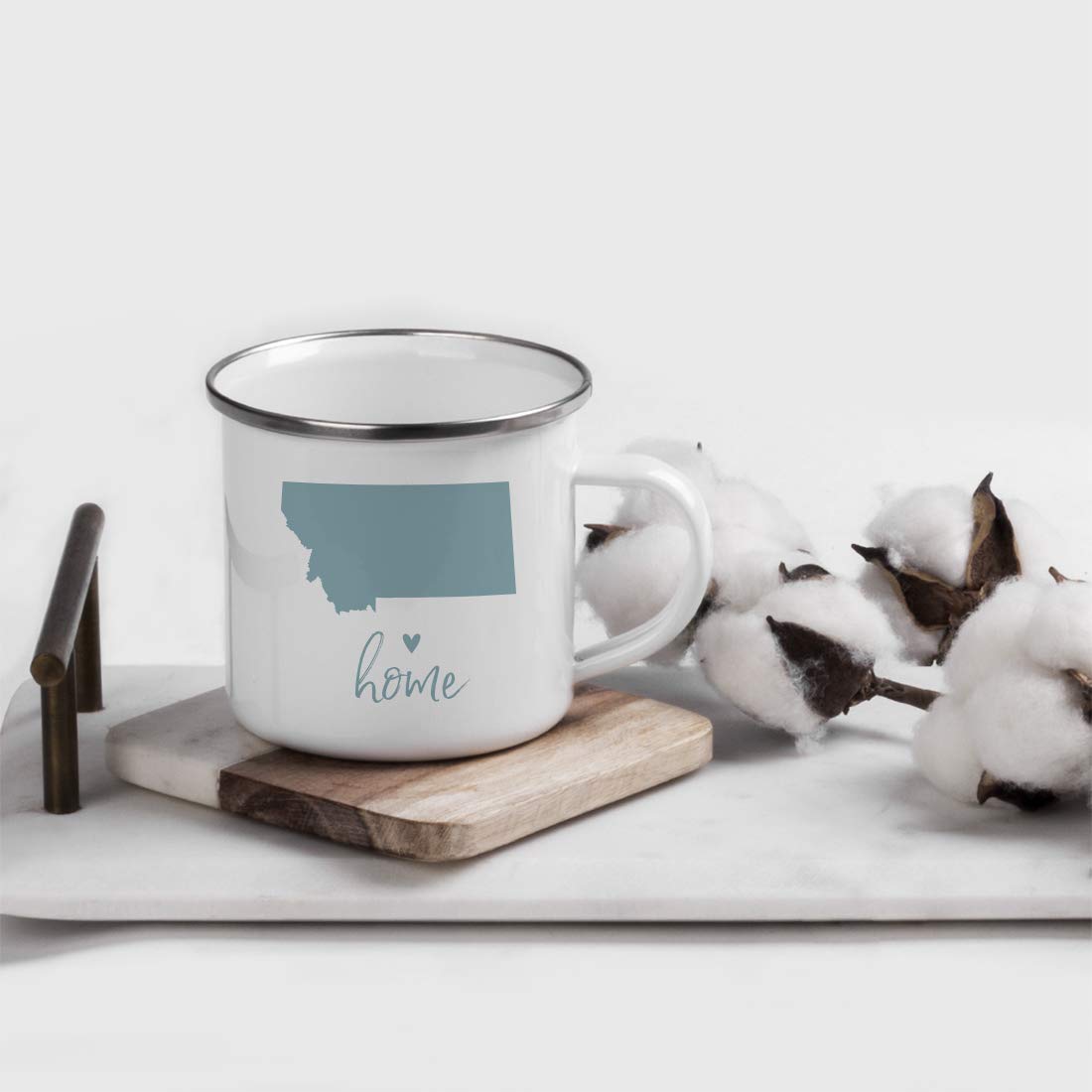 Andaz Press 11oz. US State Stainless Steel Campfire Coffee Mug Gift, Aqua Home Heart, Montana, 1-Pack, Metal Camping Camp Cup Long Distance Moving Away Hostess Graduation Gift