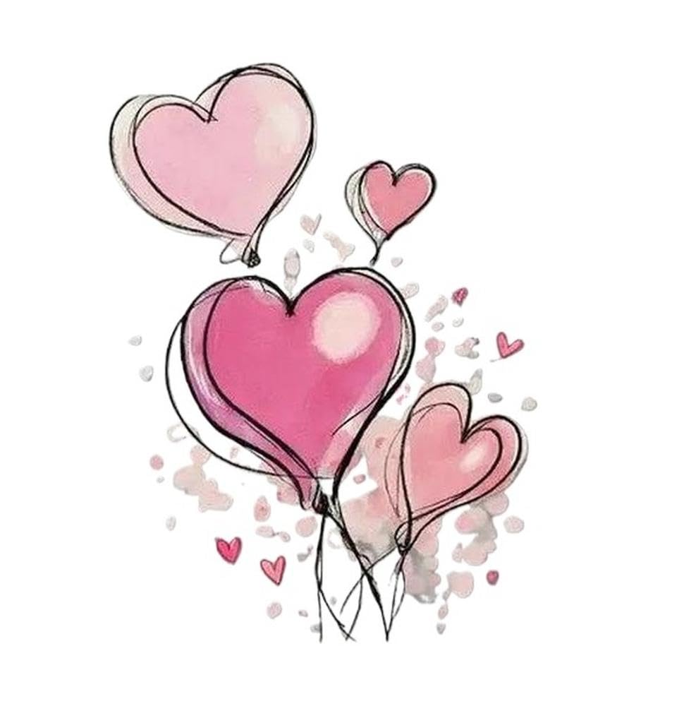 1Pc Pink Heart Balloon Vinyl Sticker Waterproof Watercolor Decal for Car Laptop Helmet Skateboard