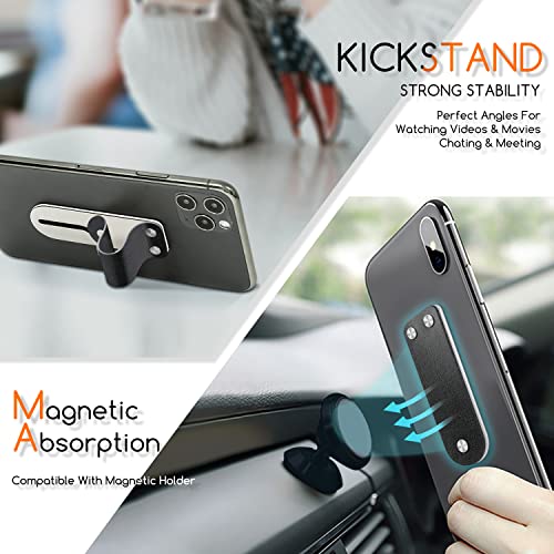 Toqmci Phone Grip Strap Holder Cell Phone Strap Finger Holder For Hand Leather Telescopic Phone Finger Strap Stand Universal Finger Kickstand For Most Smartphones (Black) #TOP2