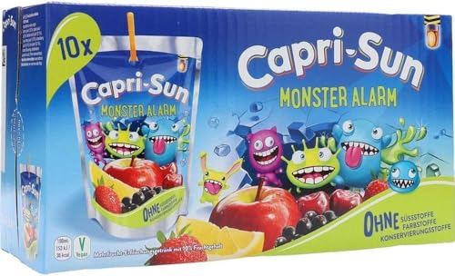 Capri-Sun MONSTER ALARM 10x200ml – Multivitamin Juice – No Artificial Colors or Preservatives – Easy Opening – Fun Fairy Edition 20cl (Pack of 10)