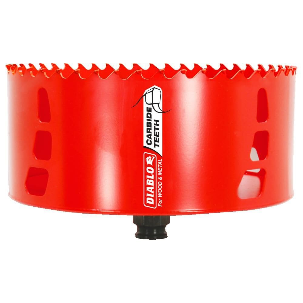 Diablo Carbide Teeth Hole Saw for Wood and Metal - Fits with Snap-Lock Plus Mandrel System, Tool-Free Plug Ejection - 6" Diameter, 2-3/8" Length -