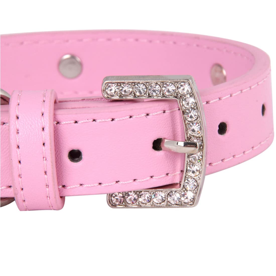 Strass Knochen Hundehalsband – Verstellbares PU-Leder Halsband Mit Glitzer, Für Hunde & Katzen, 4 Größen