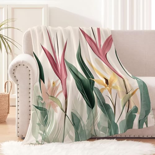 Strelitzia Couverture de Lit Prestige en Flanelle Moelleuse Impression 3D