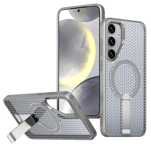 Coque anti surchauffe Galaxy S24 protégeant des chocs avec design respirant gris