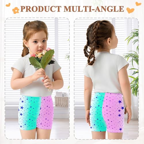 Purple Stars Dots Soft Pastel Gradient Girls' Biker Shorts Toddler Cotton Under Dress Shorts Funny 4t Summer Kids4