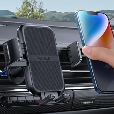 Lamicall 2026 Wider Clamp & Metal Hook Car Phone Holder Vent [Thick Cases Friend
