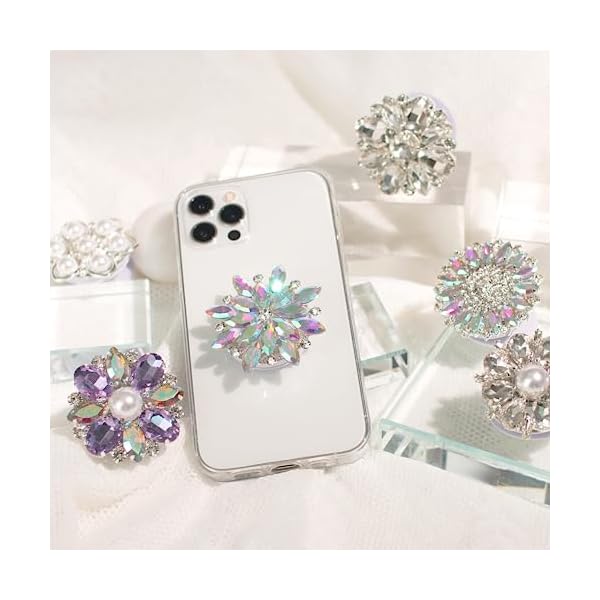 DALSTONE-Bling-Bling-Synthetic-Cubic-Flower-Shape-Collapsible-Expandable-Multi-Functional-Mobile-Phone-Grip-Stand-Holder-for-Smartphone-Tablet-Cell-Phone-Accessory-Chrysanthemum-Irridescent DALSTONE-Bling-Bling-Synthetic-Cubic-Flower-Shape-Collapsible-Expandable-Multi-Functional-Mobile-Phone-Grip-Stand-Holder-for-Smartphone-Tablet-Cell-Phone-Accessory-Chrysanthemum-Irridescent