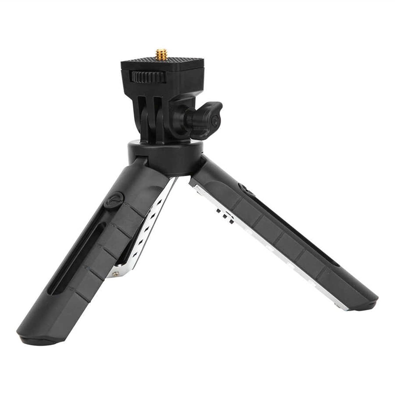 SCRUBY Treppiede pieghevole Portatile Mini Desktop Treppiede Selfie Stick 5 Altezza Regolabile 1/4 Pollice per Vlog Telefono DSLR Camera LED Luce