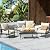 NATURAL EXPRESSIONS 4 Pieces Patio Furniture Set, Outdoor Furniture Sofa Sectional Modern Metal Patio Conversation Set with High Back Wicker Backrest & Loveseat for Balcony, Backyard, Deck, Porch