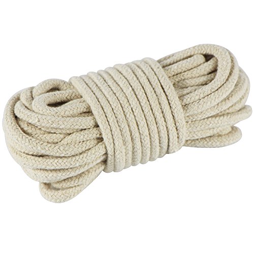 EDGEAM Baumwollkordel 6mm Geflochten Kordel rohweiß (5M)