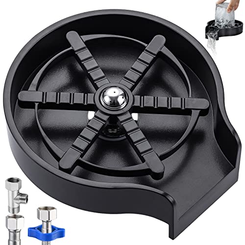 Image of FOHEEL Faucet Glass Rinser for Kitchen Sinks, Bottle Washer Cup Cleaner for Sink Pitcher Rinser for Home Bars Shops for Various Water Cups