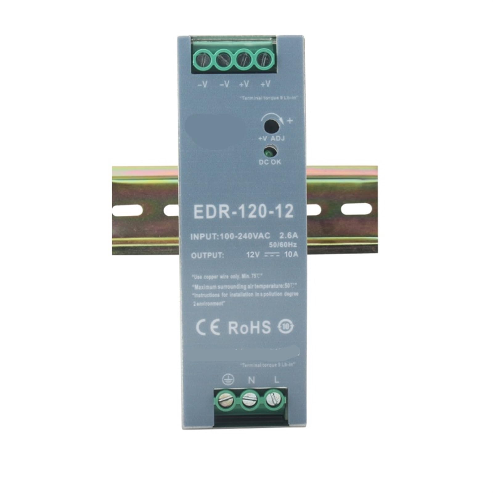 EDR-120-24 120W 24V 5A Constant Voltage Low Power Consumption SMPS Switching Power Supply 1Pcs(24V 5A)