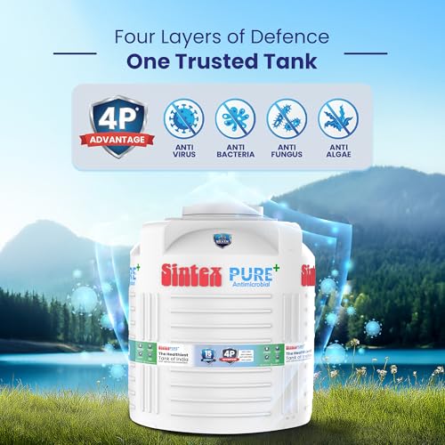 Image of Sintex Water Tanks | Sintex Pure Plus | 15 Years Warranty (White, 500 Liters)