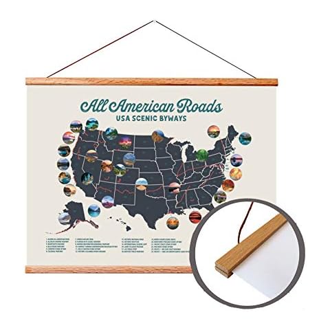 Epic Adventure Maps 24” Wide Magnetic Poster Hanger Frame - Sturdy Wooden Frame for Posters, Prints, Artwork or Wall Hangings - Frame for Scratch Off Map - Frame for Pushpin Map - Cover