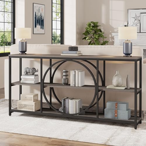 Tribesigns 70.9 inch Sofa Console Table, Extra Long Narrow Entryway Tables with 3 Tier Wood Storage...