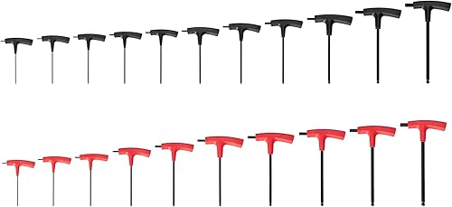 TEKTON Juego de llaves hexagonales con mango en T, 21 piezas (564-38 in., 0.079-0.394 in) KTX90301