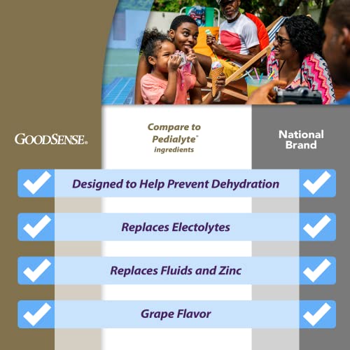 Goodsense Grape Electrolyte Solution, Replaces Electrolytes, Fluid & Zinc, Kids & Adults, 33.8 Fluid Ounces (Pack Of 6) #TOP1