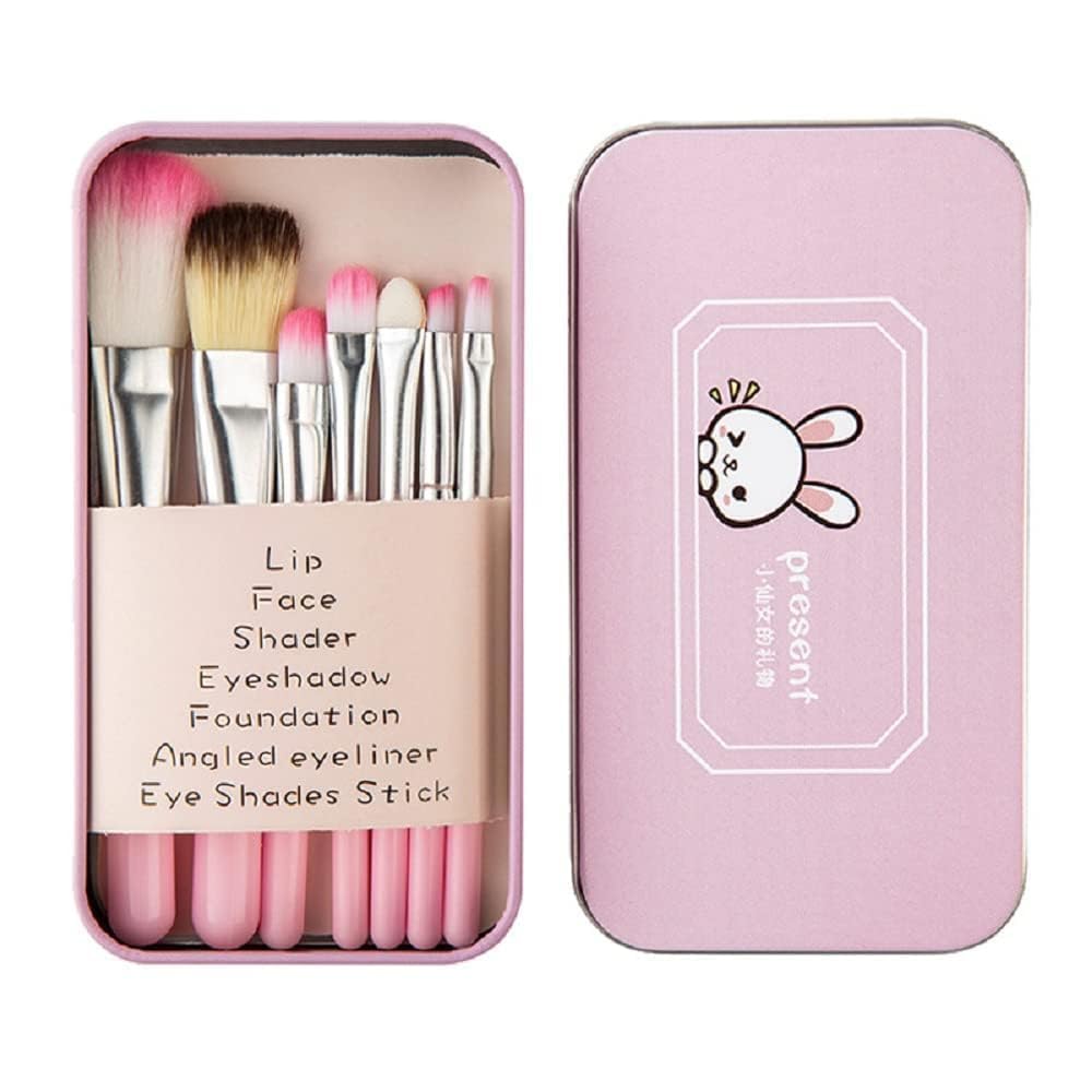 Hello Kitty Soft Makeup Brush Set, Pink, 7 Pieces, for Face and Eye Makeup Application-image-48
