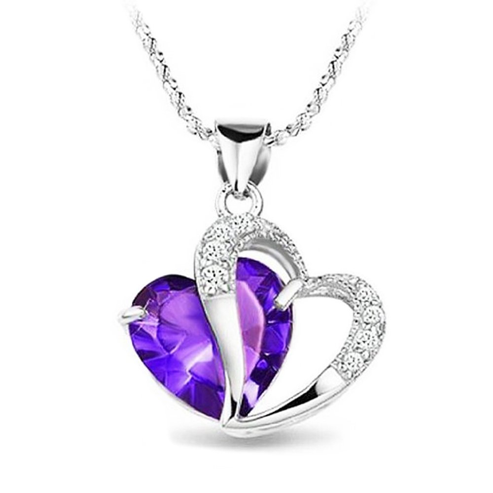 Fashion Austrian Crystals Heart Shape Pendant Necklace