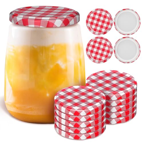 iplusmile 40 Stück Marmeladengläser Deckel 70 mm: Einmachglasdeckel Mit Normaler Öffnung Ersatz-Schraubverschlüsse Für Einmachgläser Mit 65 mm Durchmesser