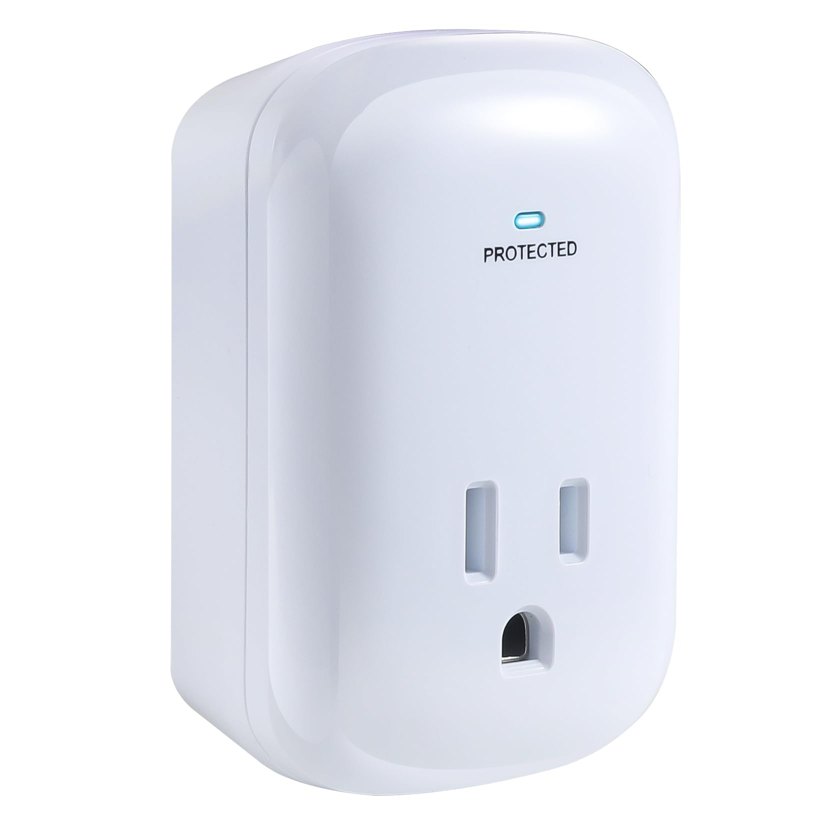 Single Surge Protector Plug, FiiMan ETL Listed Grounded Outlet Wall Tap Adapter with Indicator Light,1-Outlet,2200 Joules/15A/1875W, White, 1Pack