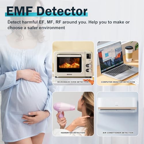 Image of Xin Tester EMF Detector Meter 3-in-1 Digital Electromagnetic Radiation Magnetic Field Reader Tester, Home Outdoor Microwave Radioactive Ghost Hunting Cell Phone Towers WiFi Signal Detecting