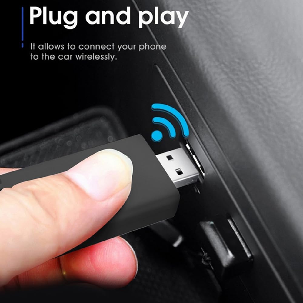 Ohewiiuk Adattatore Wireless Carplay per/Android Auto Adattatore 2 in 1 Tipo C/USB Plug&Play, CarPlay Cablato