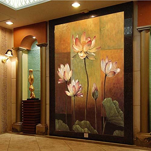 Dalxsh Photo Wallpaper 3D Thai Style Mural Restaurant Hotel Living Room Bedroom Coffee Shop Lotus Wallpaper Mural -200X140Cm Dalxsh Photo Wallpaper 3D Thai Style Mural Restaurant Hotel Living Room Bedroom Coffee Shop Lotus Wallpaper Mural -200X140Cm