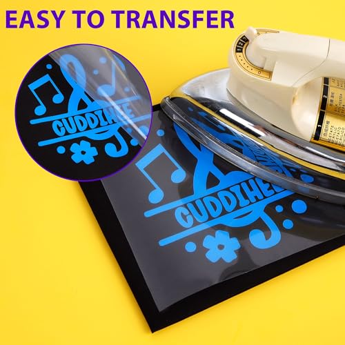 Image of HTVVETUR Lake Blue HTV Iron on Vinyl 12Inch by 35ft Heat Transfer Vinyl for T-Shirt HTV Rolls for All Cutter Machine - Easy to Cut & Weed (35ft, Lake Blue)