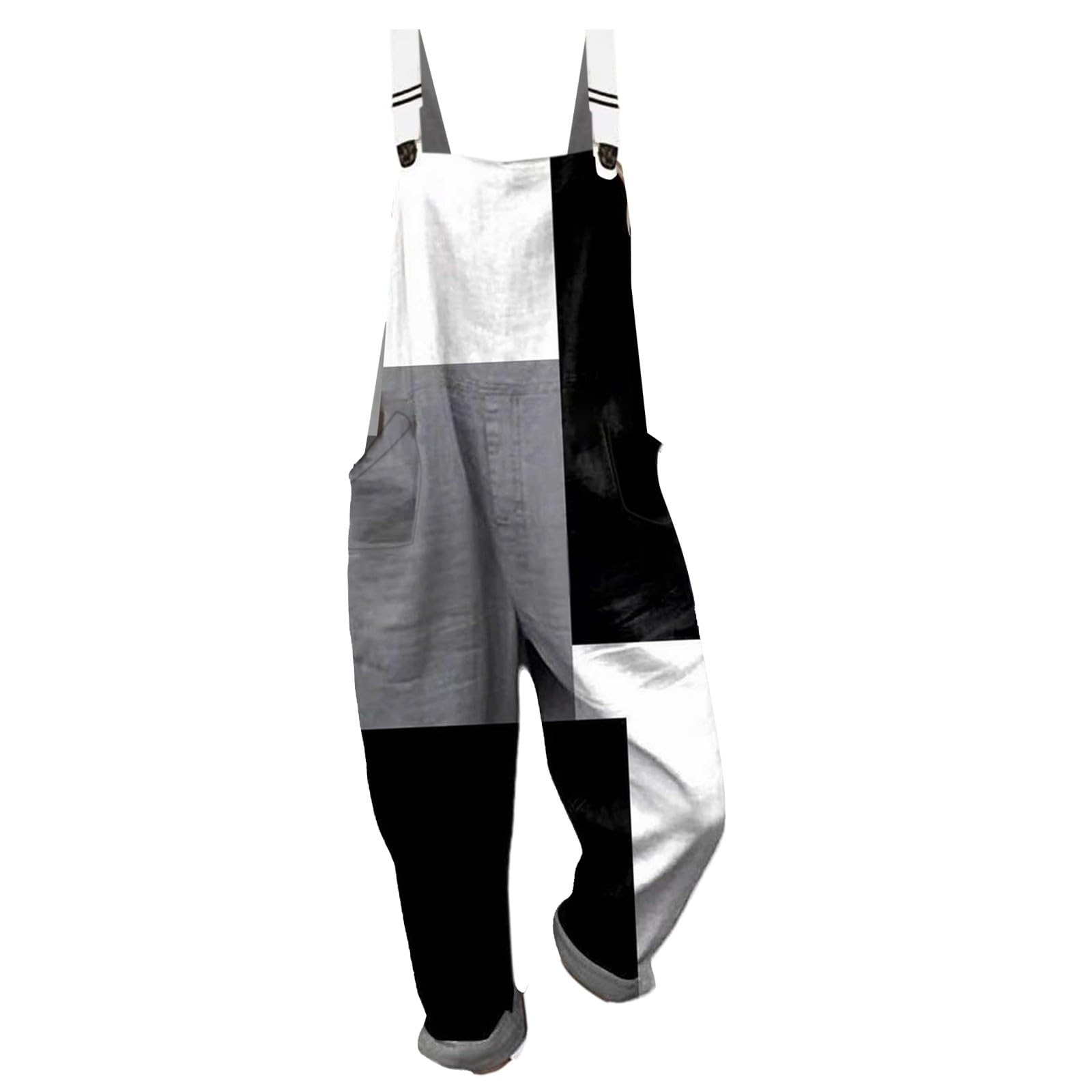 Generico Salopette Donna Estiva Lunga Elegante Tuta Jumpsuit Intera Curvy Casual Moda Stampa Jumpsuits Comoda Larga Pantaloni Da Lavoro Con Tasca Leggera Baggy Salopette da Casa, Playsuit Spiaggia