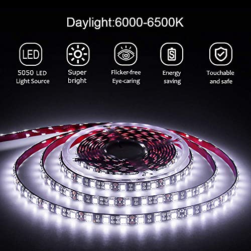 Tira LED flexible ALITOVE 5m 300 LEDs blanco frío 12V miniatura 3