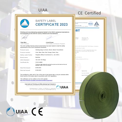 Image of NewDoar CE UIAA Certified 1 Inch Nylon Webbing Strap /Tubular Climbing Webbing - Heavy Duty Strap for Rescue, Climbing, Harnesses, Rock Work, & Firefighting