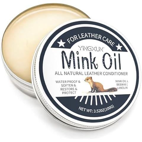 Yomagine Leather Conditioner Cleaner, All-Natural 3.52 Oz Mink Oil Kit with Sponge, Waterproof Soften Brighten Restore Car Interior Shoe Boot, Saddle, Jacket, Purse, Glove, Vinyl and Leather Products Cover