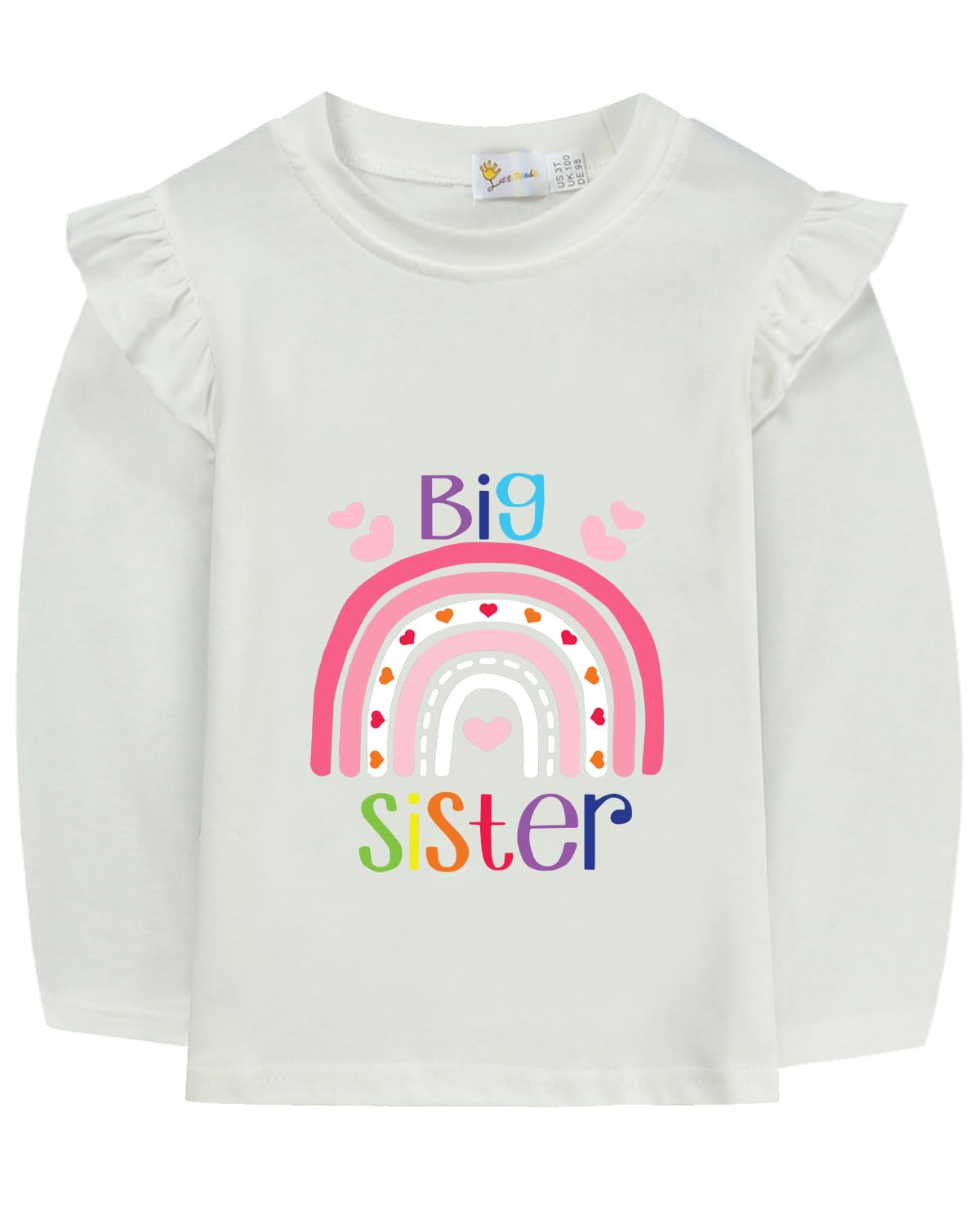 DHASIUE Big Sister Shirt Ruffled Long Sleeve T Shirt Big Sister ERA Baby Girl Outfits Top 1-7 Years