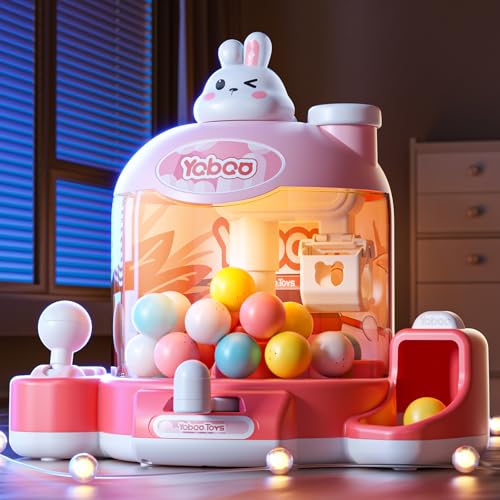 Skirfy Vending Machines Kids Toys Mini Vending Machines Gumball Prize Machines Maker Game Claws Machines Game Sensory Toys Dolls Gifts（Pink）