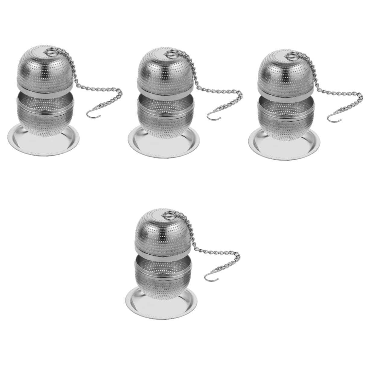 DECHOUS 4pièces Infuseur à Thé Réutilisable Acier Avec Filtre Pour Thé Avec Plateau Pour Maison Bureau