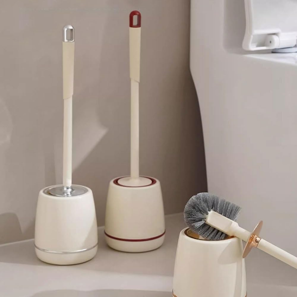 Szczotka WC i Uchwyt Zestaw szczotek do toalety stojący na podłodze z osłoną Plastikowy uchwyt do szczotki Szczotka do toalet z uchwytem szybkoschnącym Półkulista główka szczotki do toalety Szczotka d