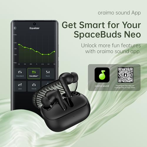 Oraimo SpaceBuds Neo Wireless Earbuds Bluetooth 5.4 in Ear Headphones, Bluetooth Ear Buds Built-in Microphone, Clear Talk, Immersive Game Mode, Comfortable Fit, App Control, 30H Playtime, Black - image 8